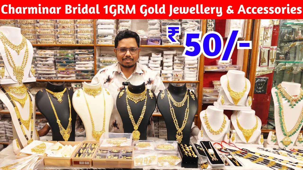 Charminar Best Bridal Jewellery 😱 1GRM Gold Finger Rings Jewellery Sets Sanchak Ka Saman Starts @50