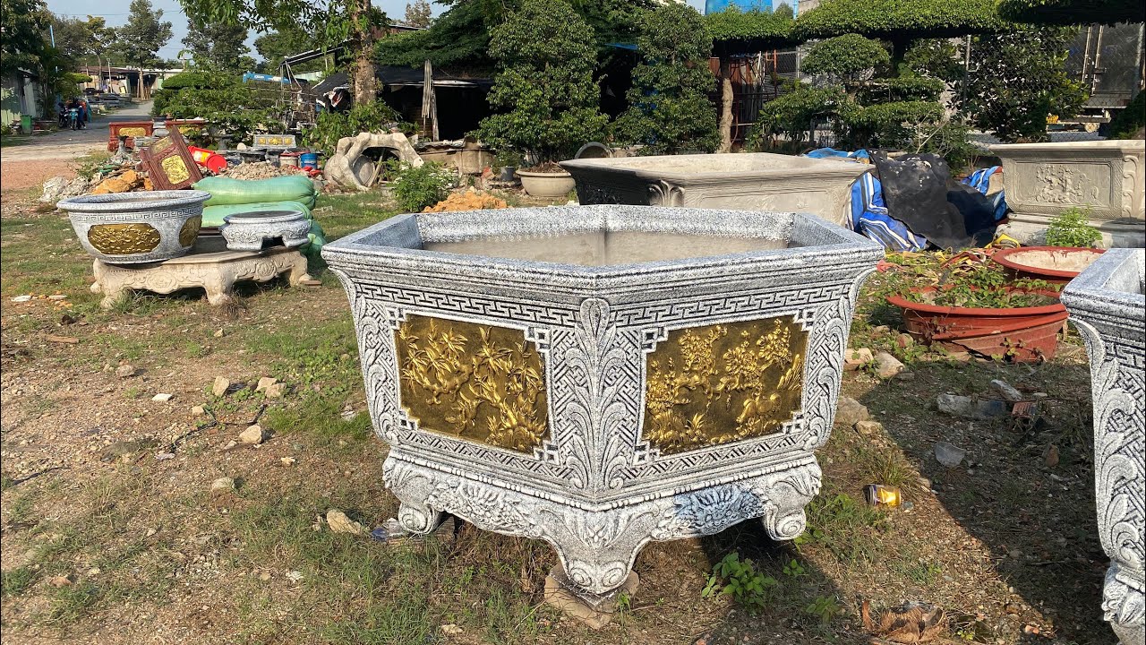 Chậu lục giác nguyên khối 1m4 chất lượng cao ở Bình Dương 0967114991 #chaulucgiac #chaucaycanh 