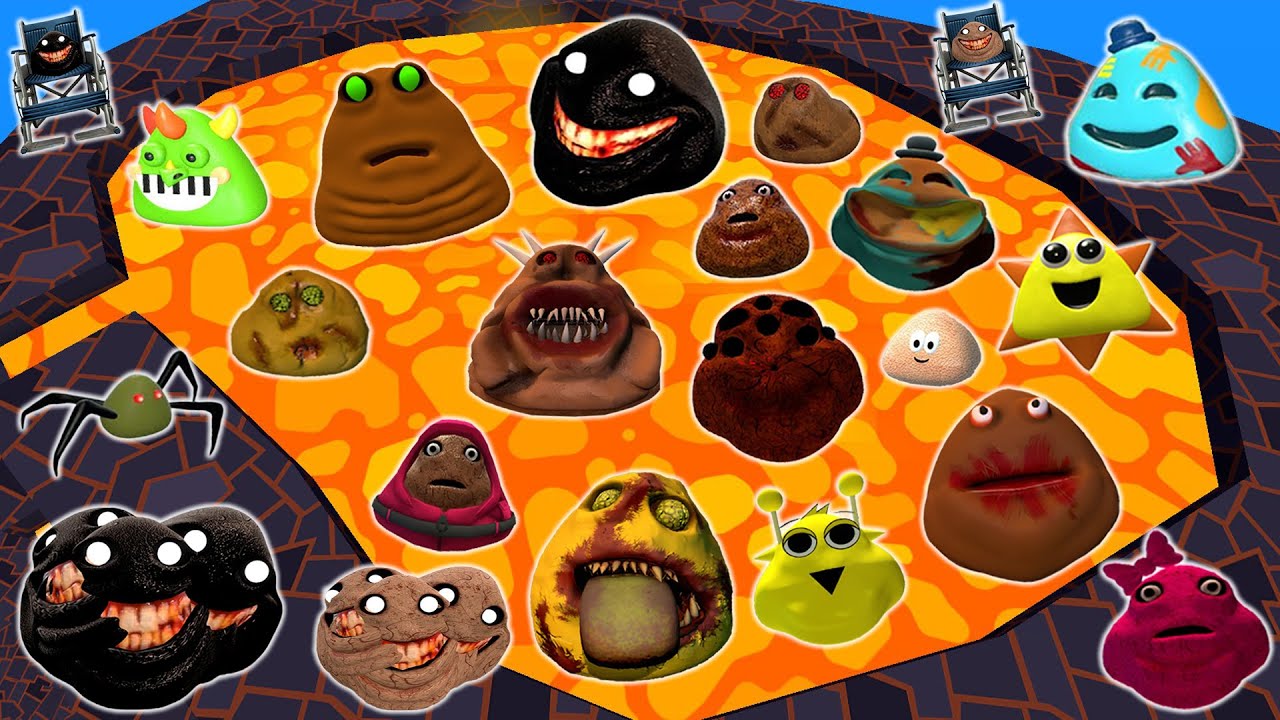 DESTROY ALL ROBLOX 3D POU BOU'S REVENGE FAMILY in LAVA POOL Garry's Mod