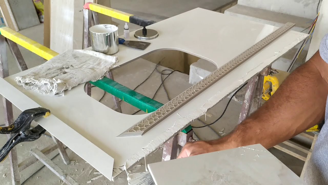 Pia de porcelanato.Aprenda fazer a área molhada da pia