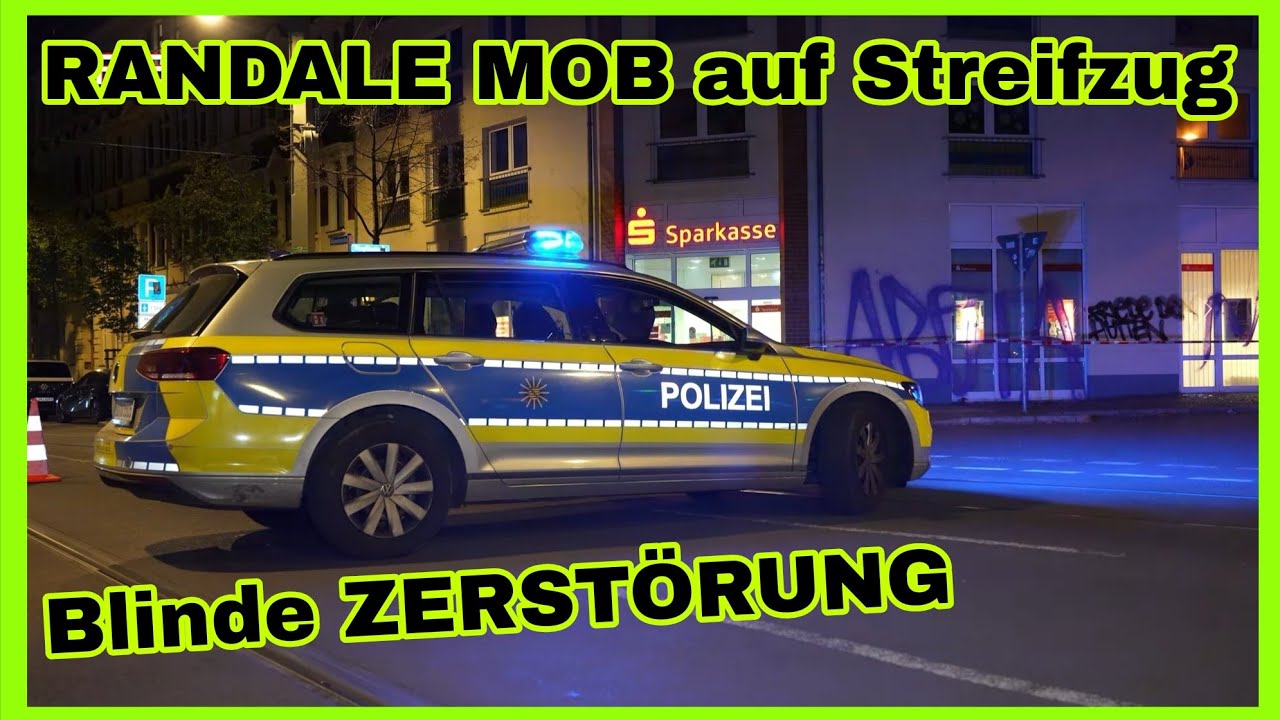 ❎️Randale in Leipzig-Schleußig🔥FEUER GELEGT UND ALLES ZU KLUMP GESCHLAGEN🚓Mob entkommt der Polizei❎️