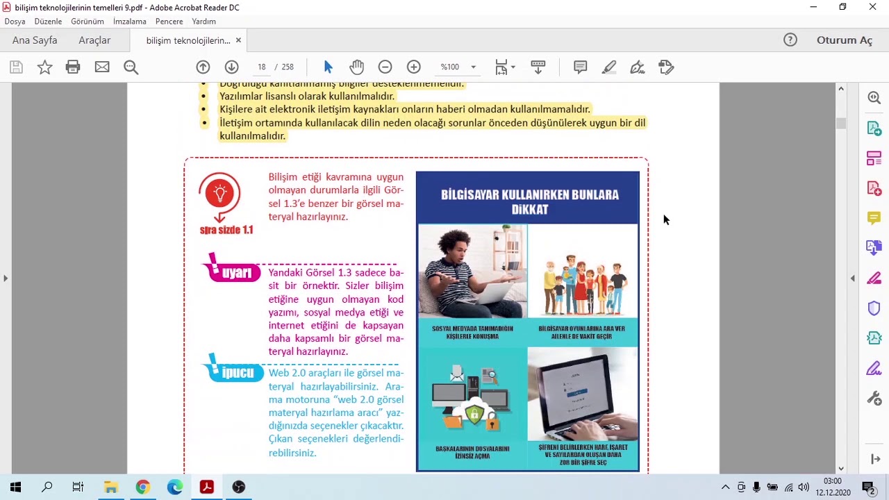 Bilişim Teknolojilerinin Temelleri 9.Sınıf Ders 1 (Etik)