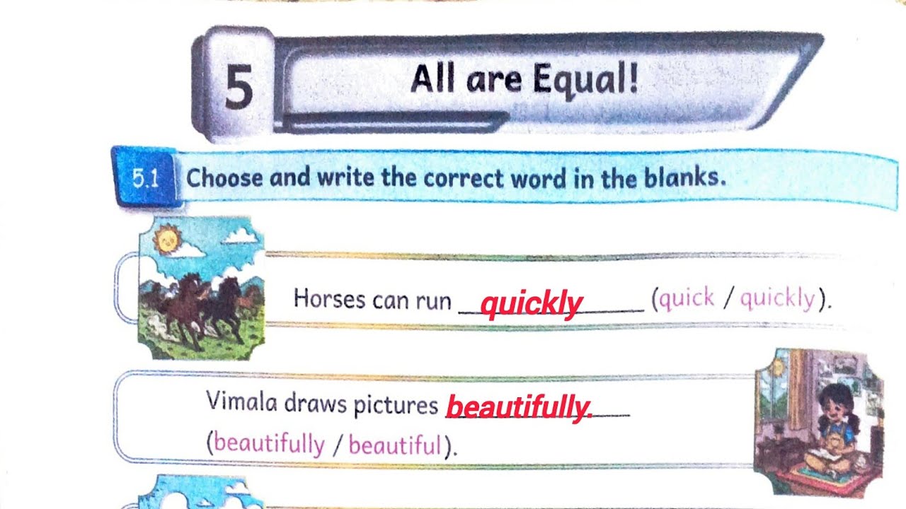 All are equal answers with formative assessment|unit:5|English|term 3|workbook|4th std