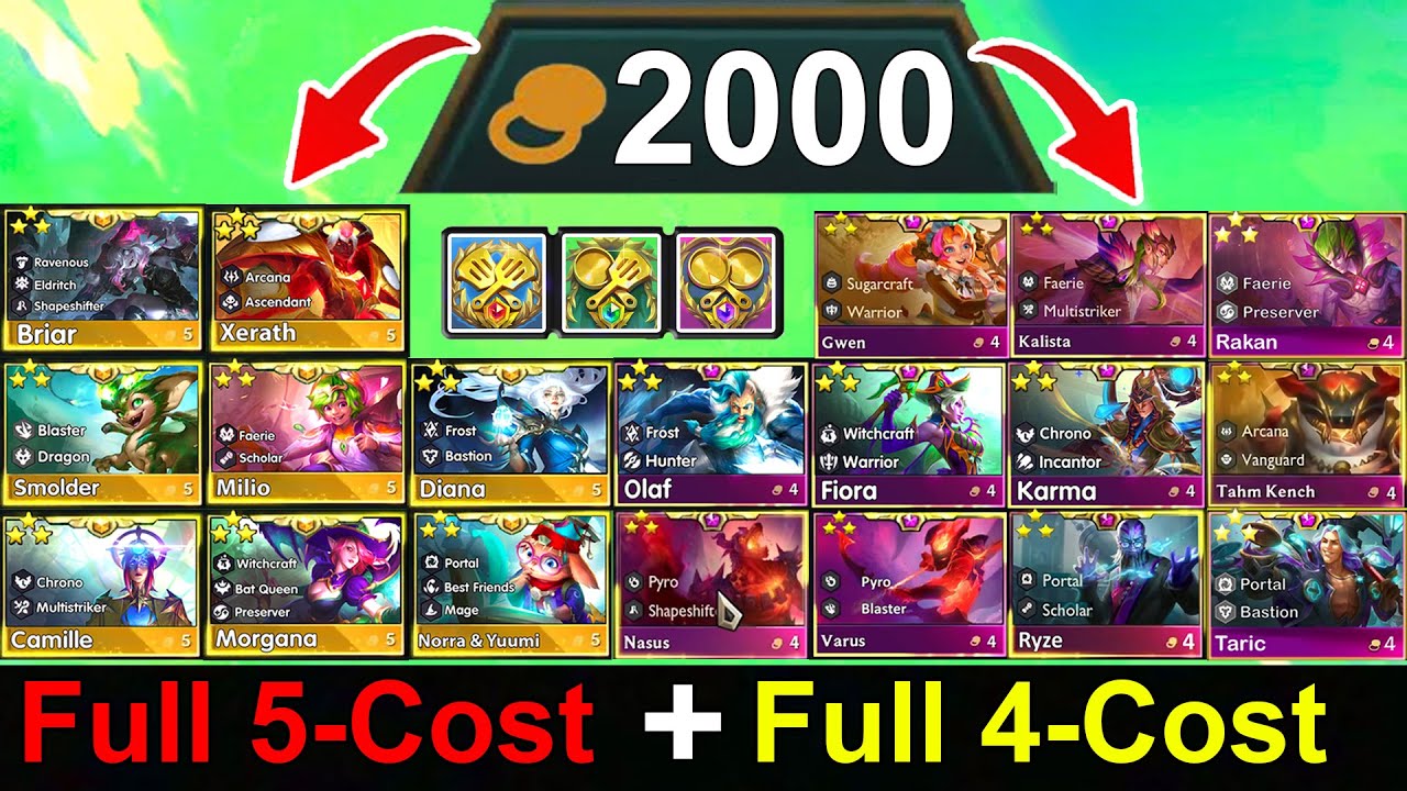 *World's Only* 2000 Gold = Full 5 Cost 3-Star + Full 4 Cost 3-Star !?