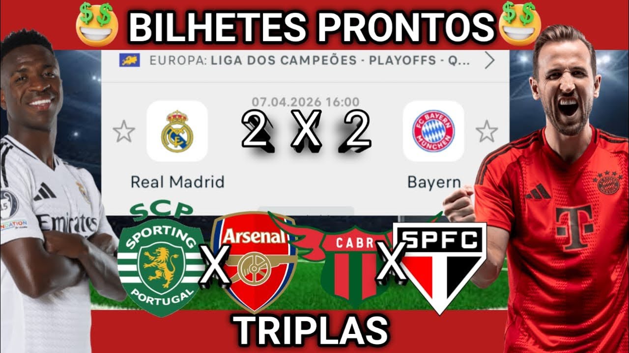 PALPITES DE FUTEBOL PARA HOJE 07 04 2026 TER&Ccedil;A-FEIRA COM BILHETES PRONTOS| Palpites da hora