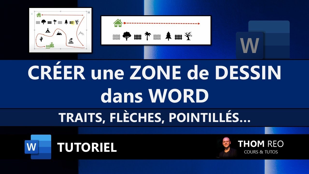La ZONE DE DESSIN dans Word + traits pointill&eacute;s, fl&egrave;ches et crayon (Tutoriel)