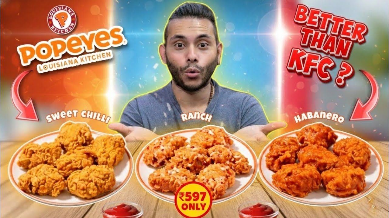KFC Killer - Popeyes Boneless Chicken Wings Bucket Better than KFC ? 🥊 Popeyes India 