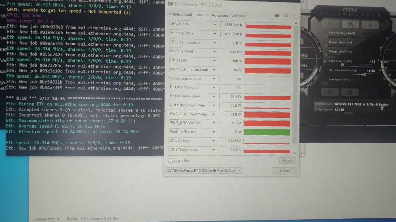 Mining ETH rtx 2060 max-q laptop