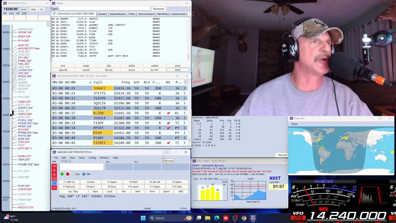 NX8T-JIM  --  ARRL SSB DX  CONTEST  LIVESTREAM ...MAR  7 ,  2026