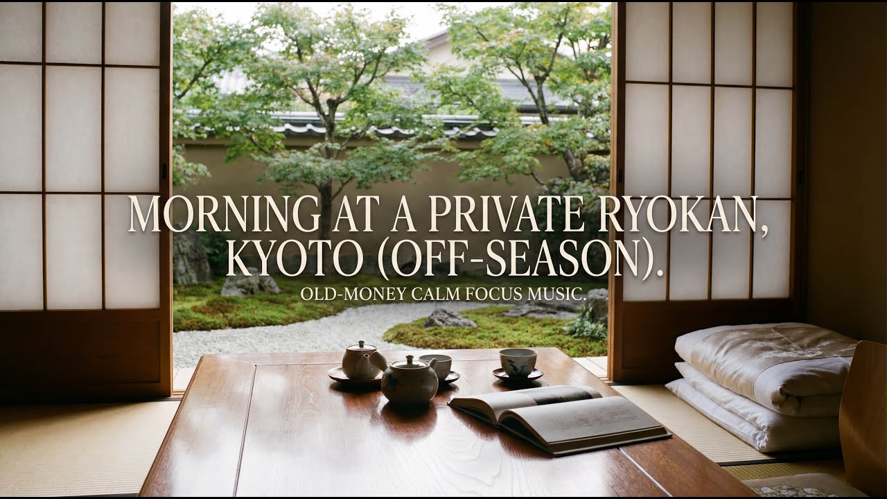 Morning At A Private Ryokan, Kyoto (Off-Season) | Old-Money Calm Focus Music