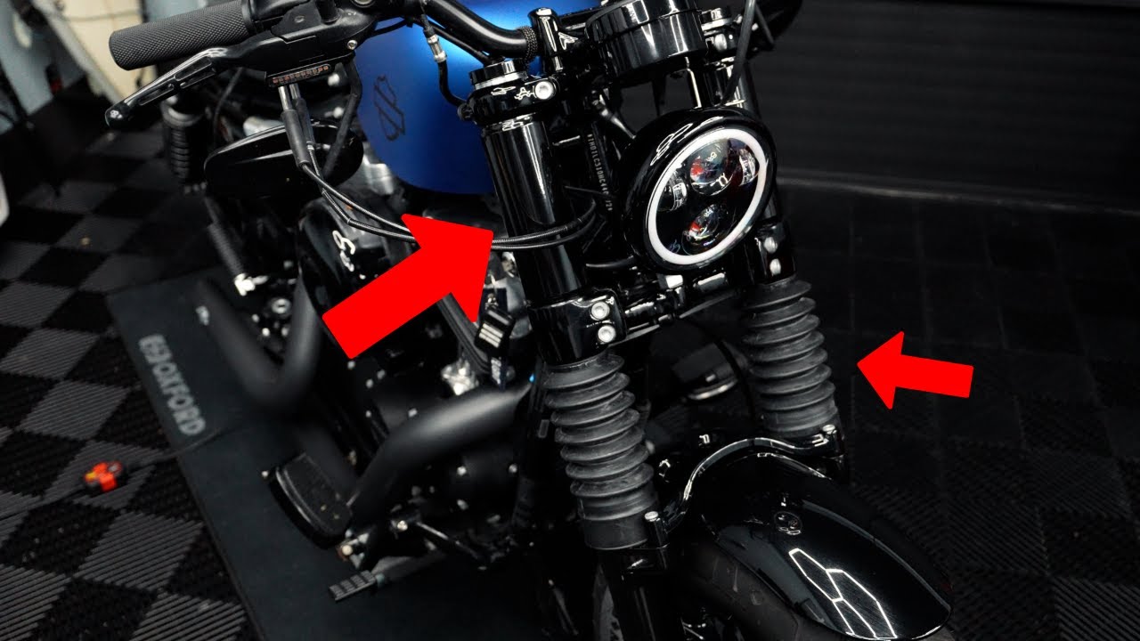Установка защитных кожухов вилки Sportster | Harley Forty Eight