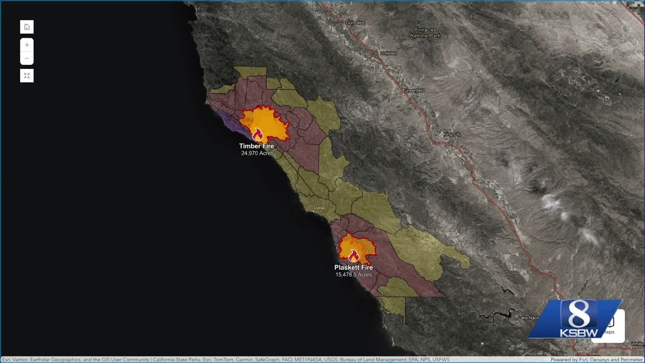 Timber and Plaskett fires now California&rsquo;s largest active wildfires