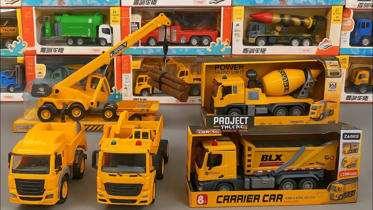 HUGE DIECAST UNBOXING TOYS 🚧 15+ Construction Trucks Review | Cement Mixer , Dump & More &ndash; Part 2