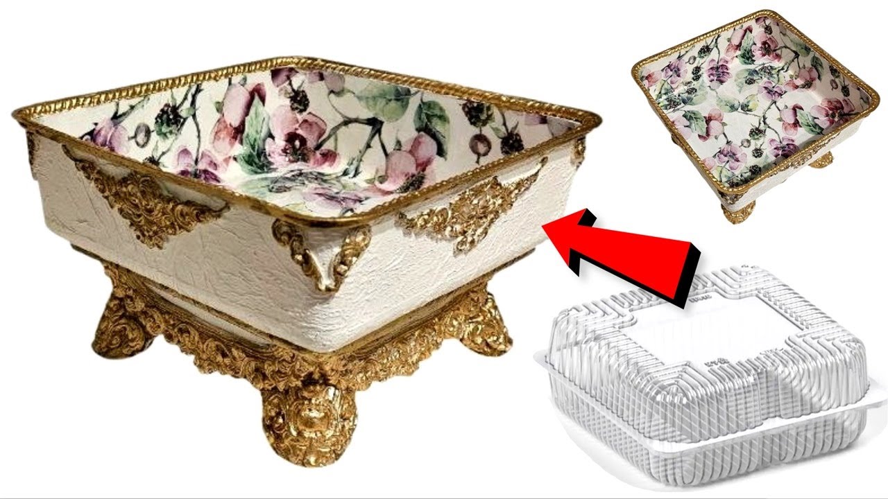 Reverse decoupage on plastic/Beautiful Home decor /diy Ideas