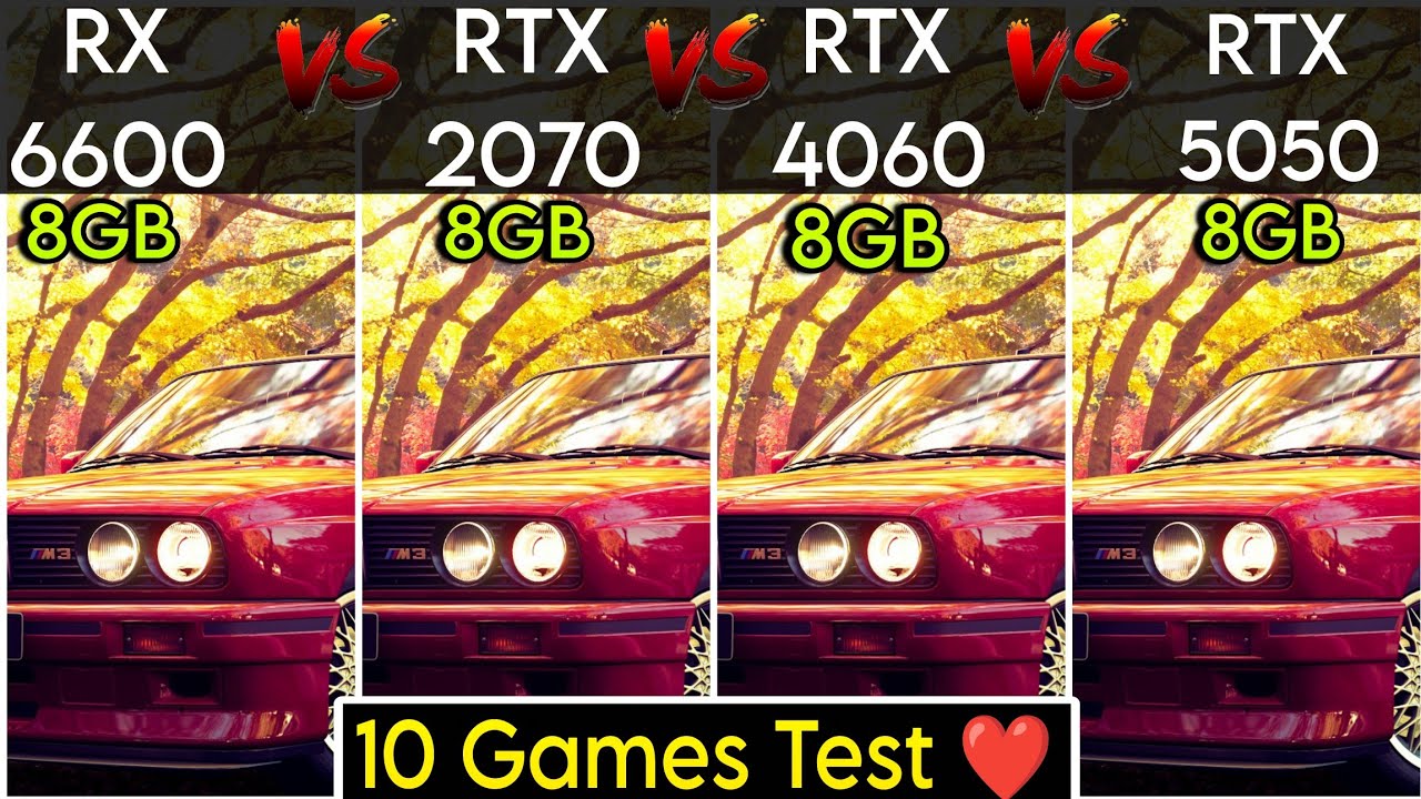 RX 6600 vs RTX 2070 vs RTX 4060 vs RTX 5050 - Test In 10 Games - Which Is Best ?