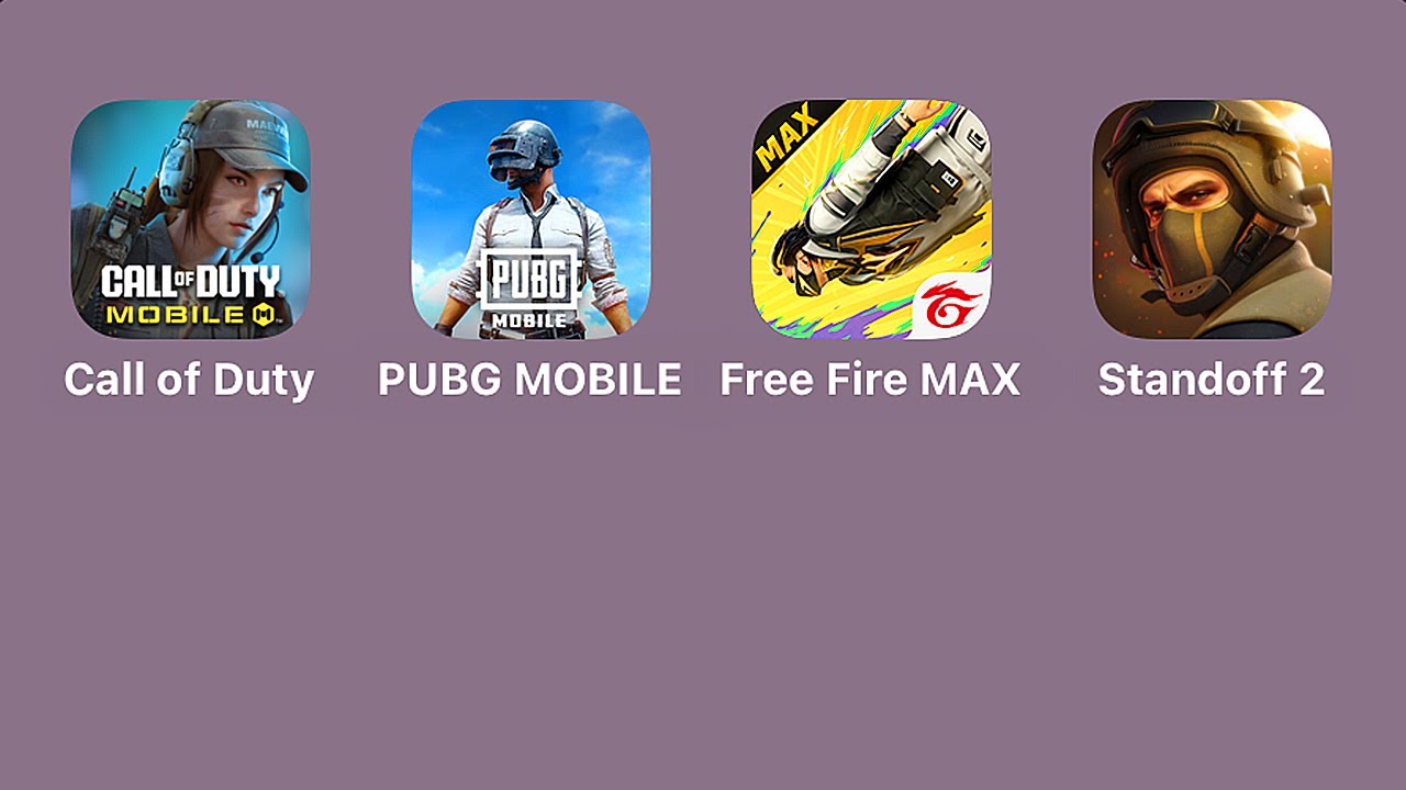 Call of Duty Mobile, PUBG Mobile, Free Fire Max, Standoff 2