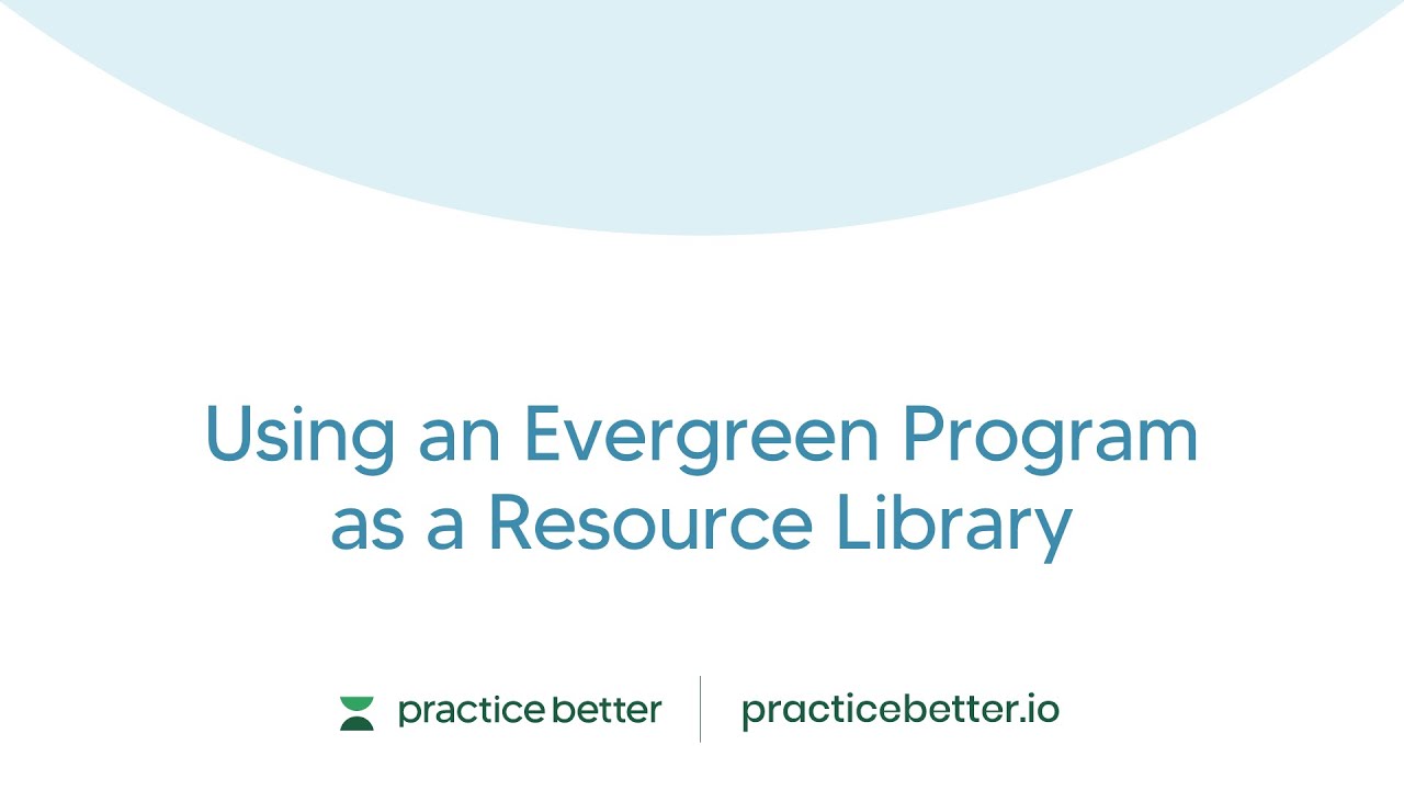 Using an Evergreen Program as a Resource Library