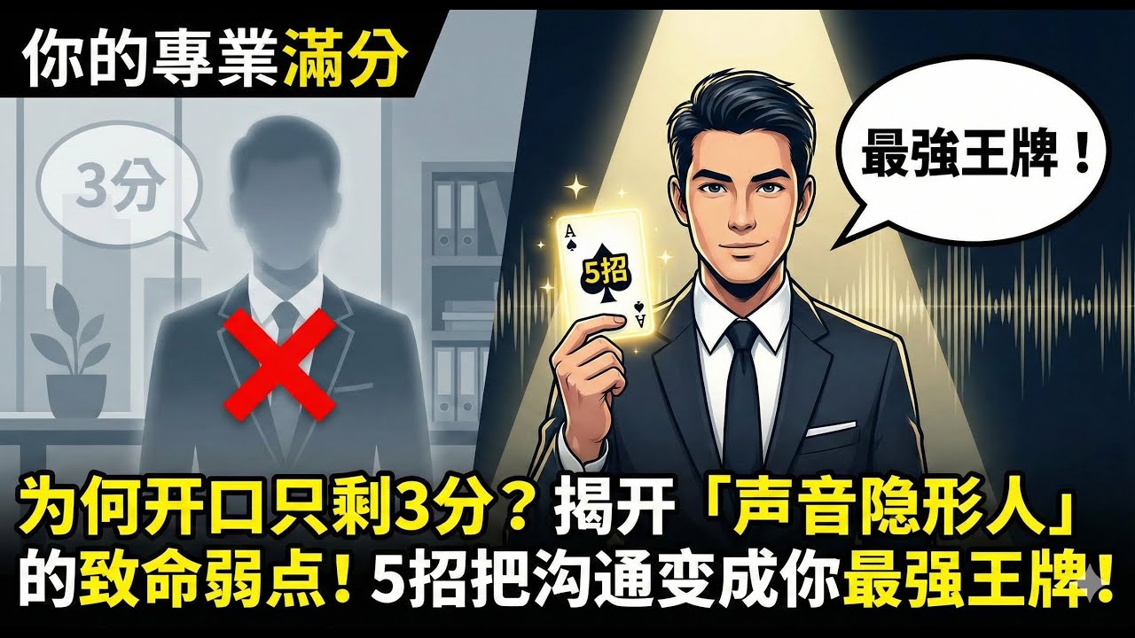 你的專業滿分，為何開口只剩 3 分？揭開「聲音隱形人」的致命弱點，5 招把溝通變成你最強王牌！