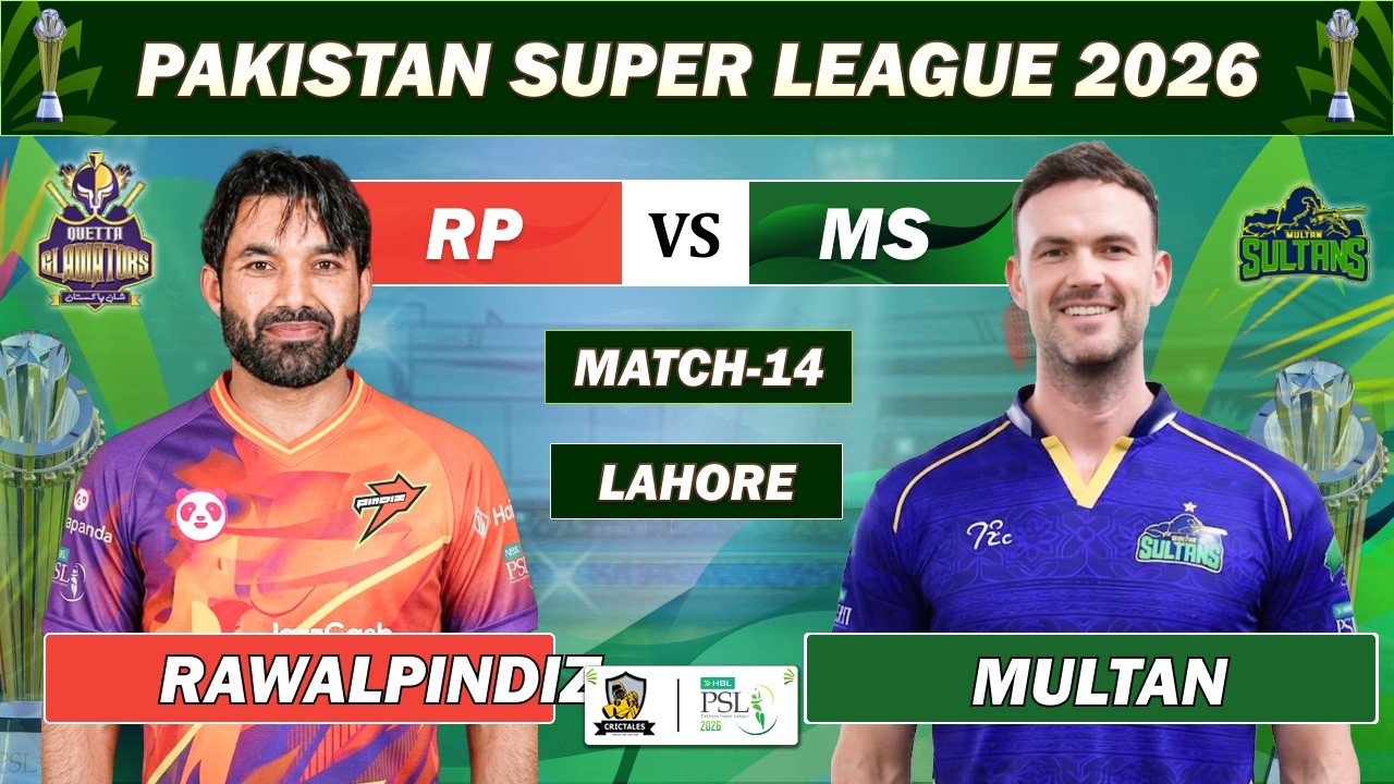 MULTAN SULTANS vs RAWALPINDIZ MATCH 14 LIVE COMMENTARY | PSL 2026 LIVE | MS VS RWP LIVE