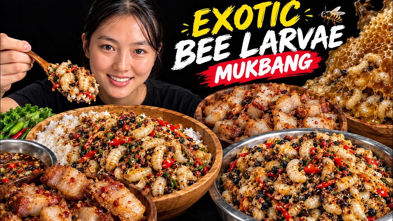 A Day in My Naga Life 🌿 Harvesting Fresh Vegetables & Bee Larvae Mukbang🐝