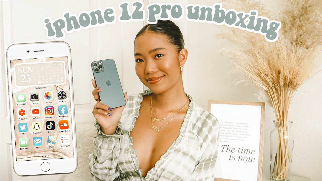 IPHONE 12 PRO UNBOXING, 256GB PACIFIC BLUE + a lil bit of iOS 14 customization