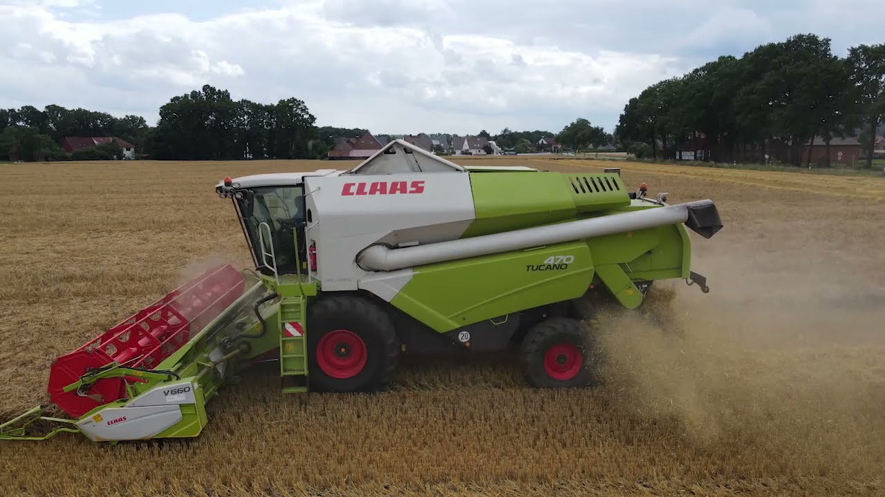 Claas Tucano 470 / V660 Gerste Dreschen 2021 mit #Lohnunternehmen Kreyenhagen  ( 4K )