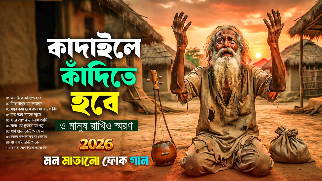কাদাইলে কাঁদিতে হবে | হৃদয় ভাঙা বাউল গান | Liton Roy Baul Song | Bangla Folk Sad Song 2026