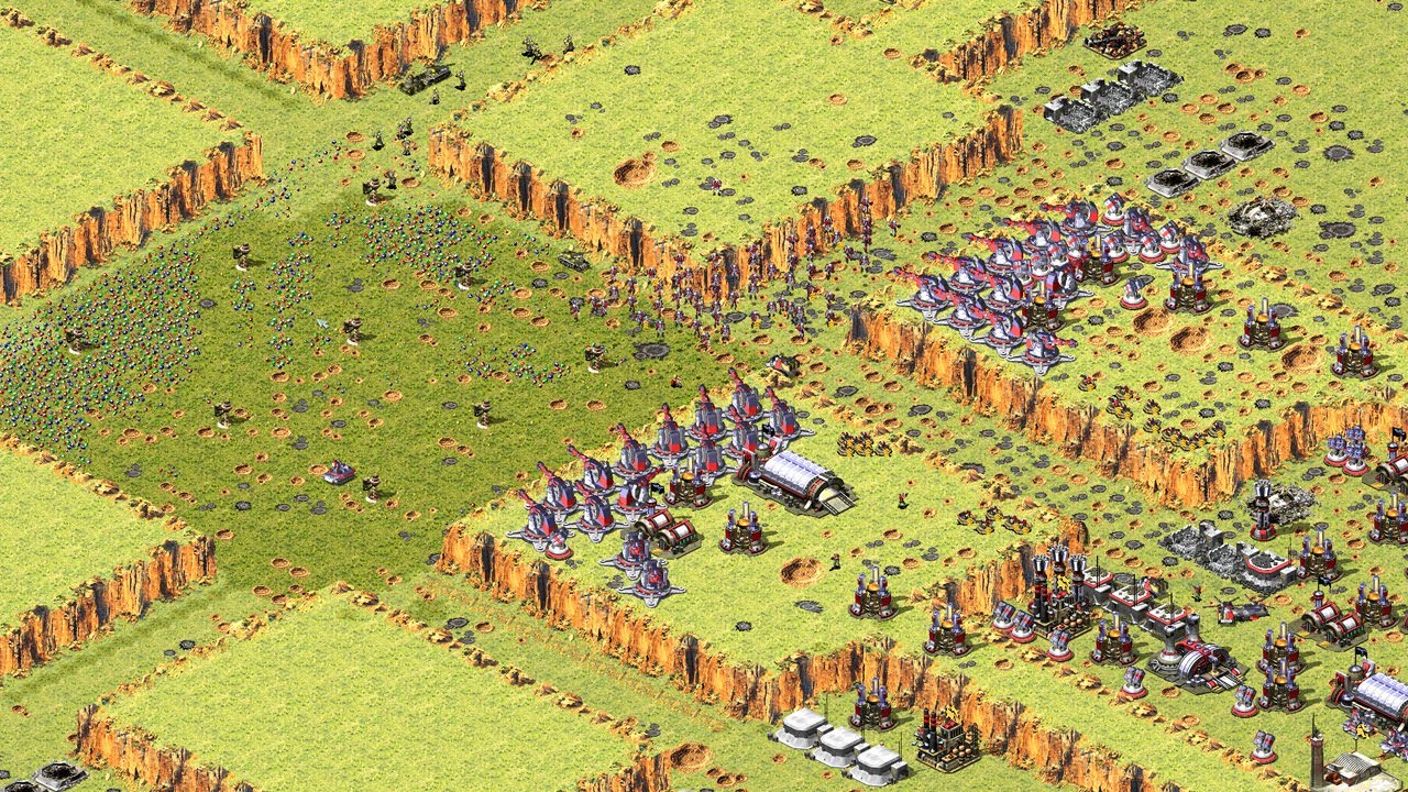 Red Alert 2 | Extra hard AI  | 7 vs 1 | allied | Prism tank | cannon