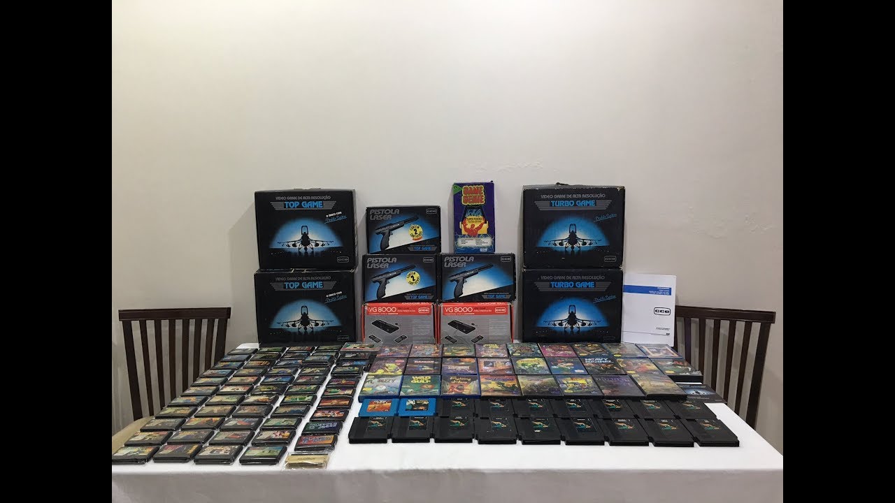 Coleção Top Game CCE VG 8000 e VG 9000, Turbo Game VG 9000T com todos jogos de 60 e 72 pinos