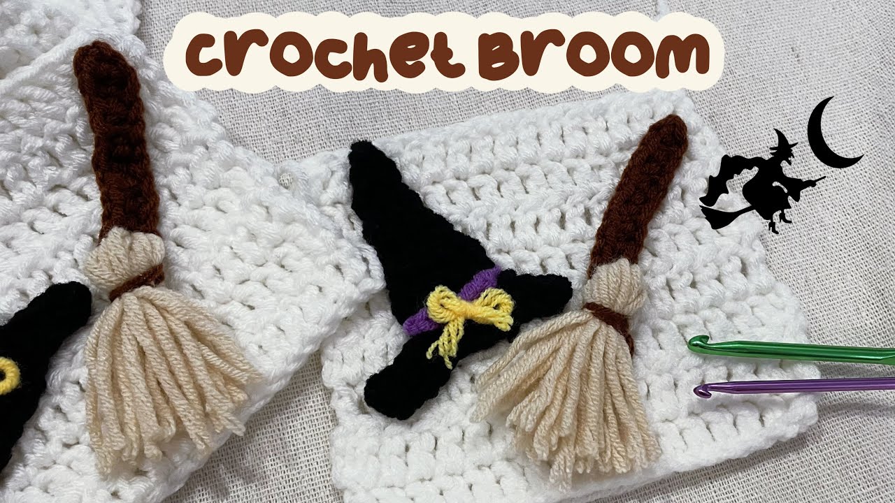 Crochet Broom | Applique | Halloween