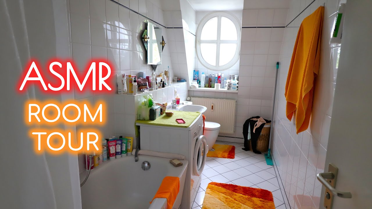 ASMR ROOMTOUR VON MEINEM BAD 💛🧡❤️ | LO-FI | TAPPING • SHOW & TELL | SANFT GESPROCHEN