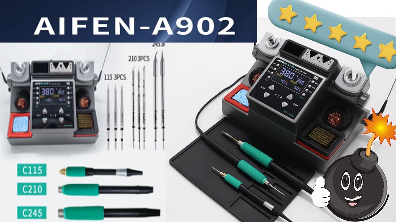 🔥Лучшая паяльная станция  AIFEN A902 C210 C245 C115 BGA распаковка обзор !
