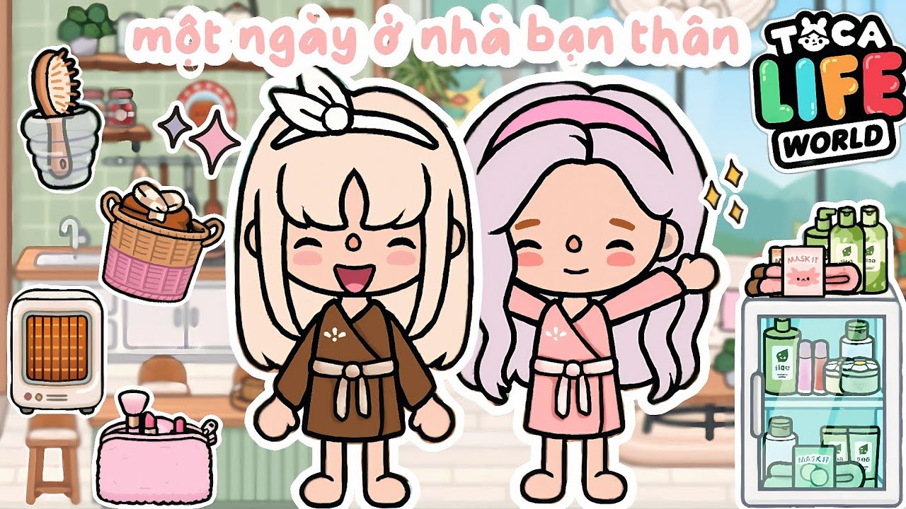 24H Ở NHỜ NHÀ BẠN THÂN 🩷👯‍♀️🎀 | Bơ Channel | TOCA BOCA