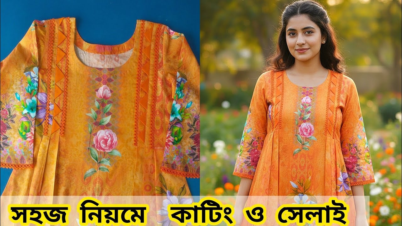 খুব সহজেই তৈরি করুন ডিজাইনার কুর্তি | Designer Kurti/Kameez Cutting and Sewing for Beginners