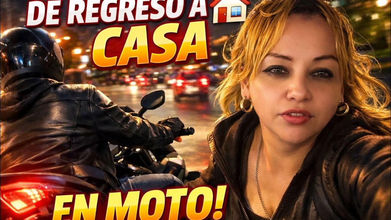 Mira de regreso a casa en moto 