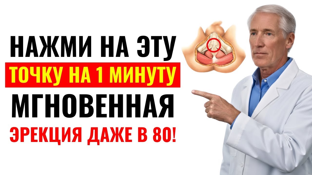 Пожилые мужчины! Масcируйте ЭТУ точку 1 минуту, чтобы восстановить потенцию