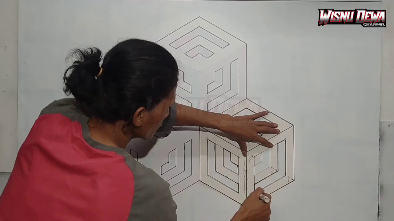 optical illusion 3d wall painting decoration | 3d wall painting tutorial for beginners