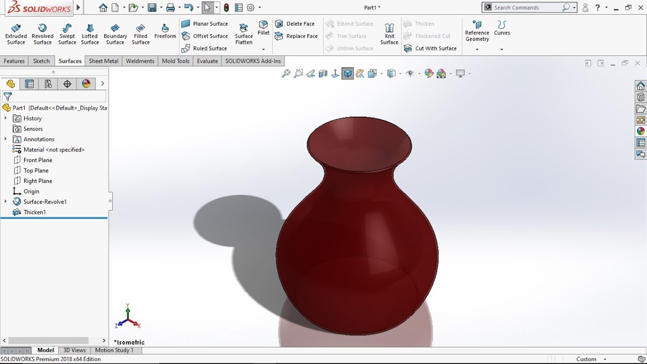 Design a Flower Vase Use Solidworks