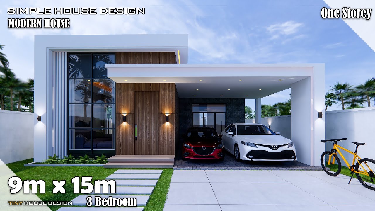 House Design | Simple House | 9m x 15m  One storey | 3 Bedroom