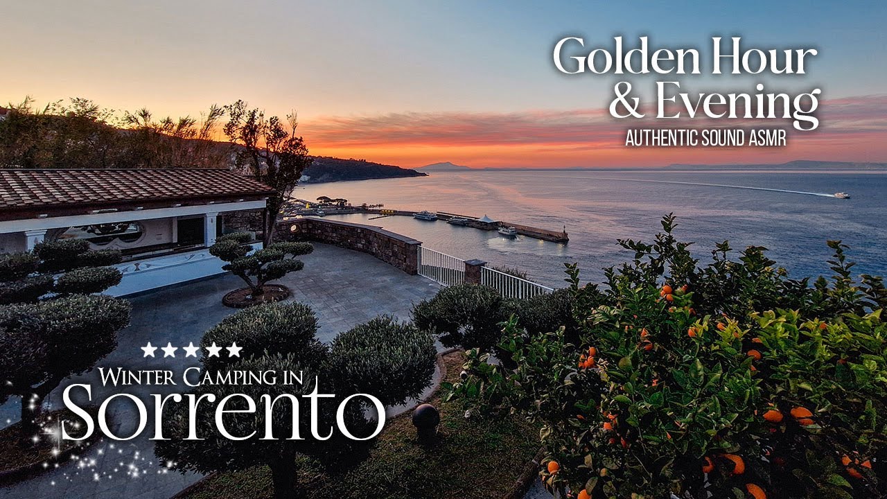 No talk, no music ASMR quiet city vlog: Sorrento Italy walking tour Winter & Christmas lights