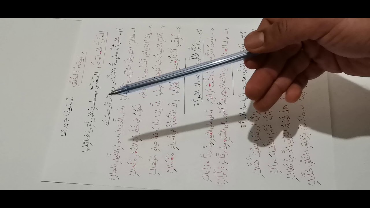إعراب قصيدة (رقيقة الخلق)شفيق جبري  وشرحها وتطبيق شامل للفرعين الأدبي والشرعي