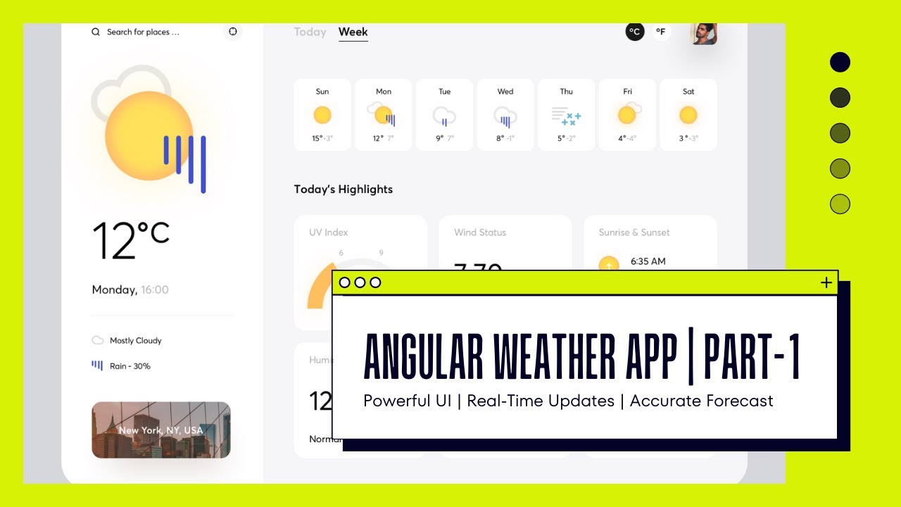 Angular Weather App | Part-1 | Powerful UI | Real-Time Updates | Accurate Forecast | User-Friendly