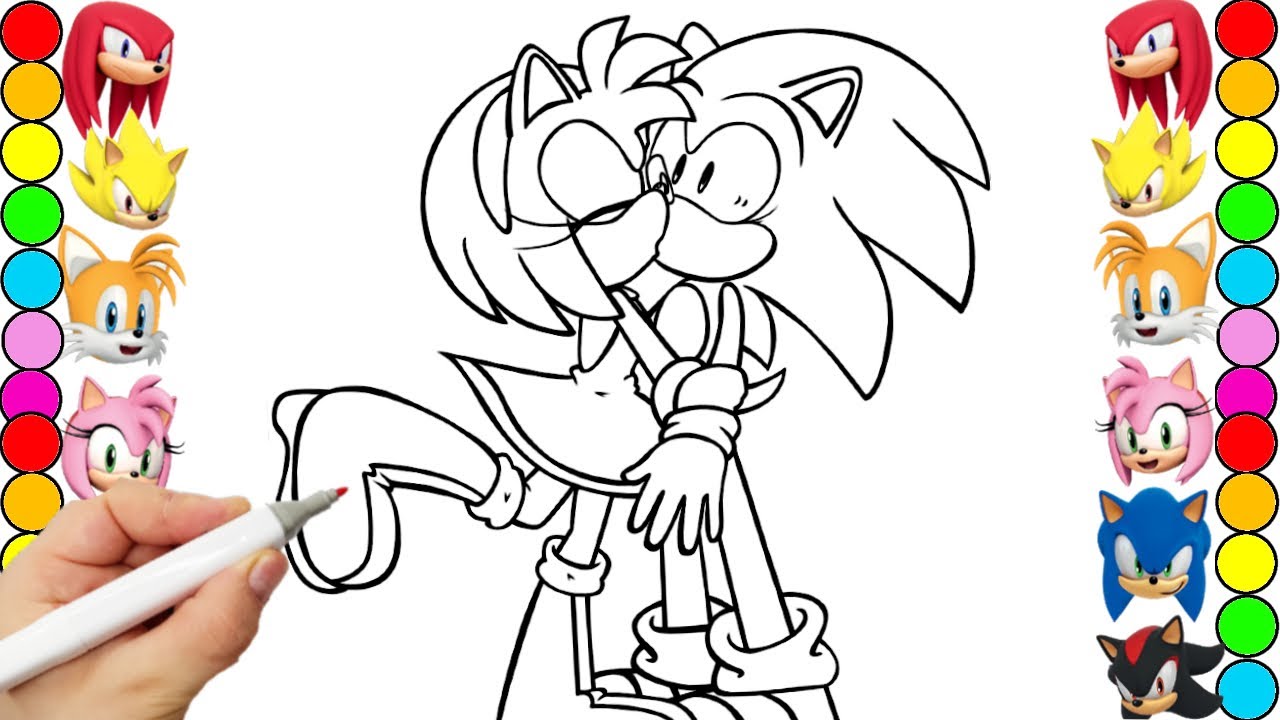 Sonic and Amy Rose  Coloring Pages Sonic team  Sonic The Hedgehog 3 DRAW compilation 433