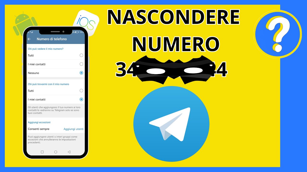 TELEGRAM come nascondere Numero