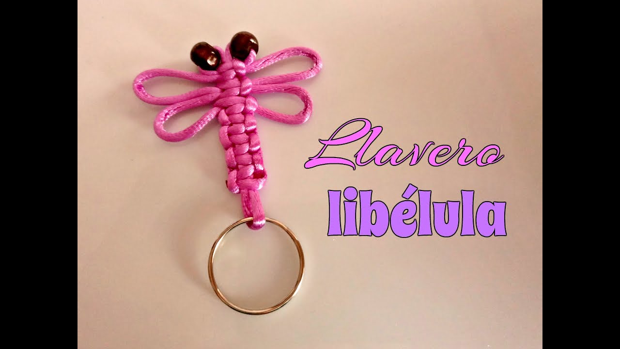 LLAVERO LIBÉLULA en NUDO MACRAME/FÁCIL y RÁPIDO.