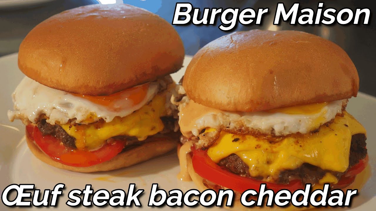 Burger Maison œuf steak bacon cheddar (prêt en 3 minutes)