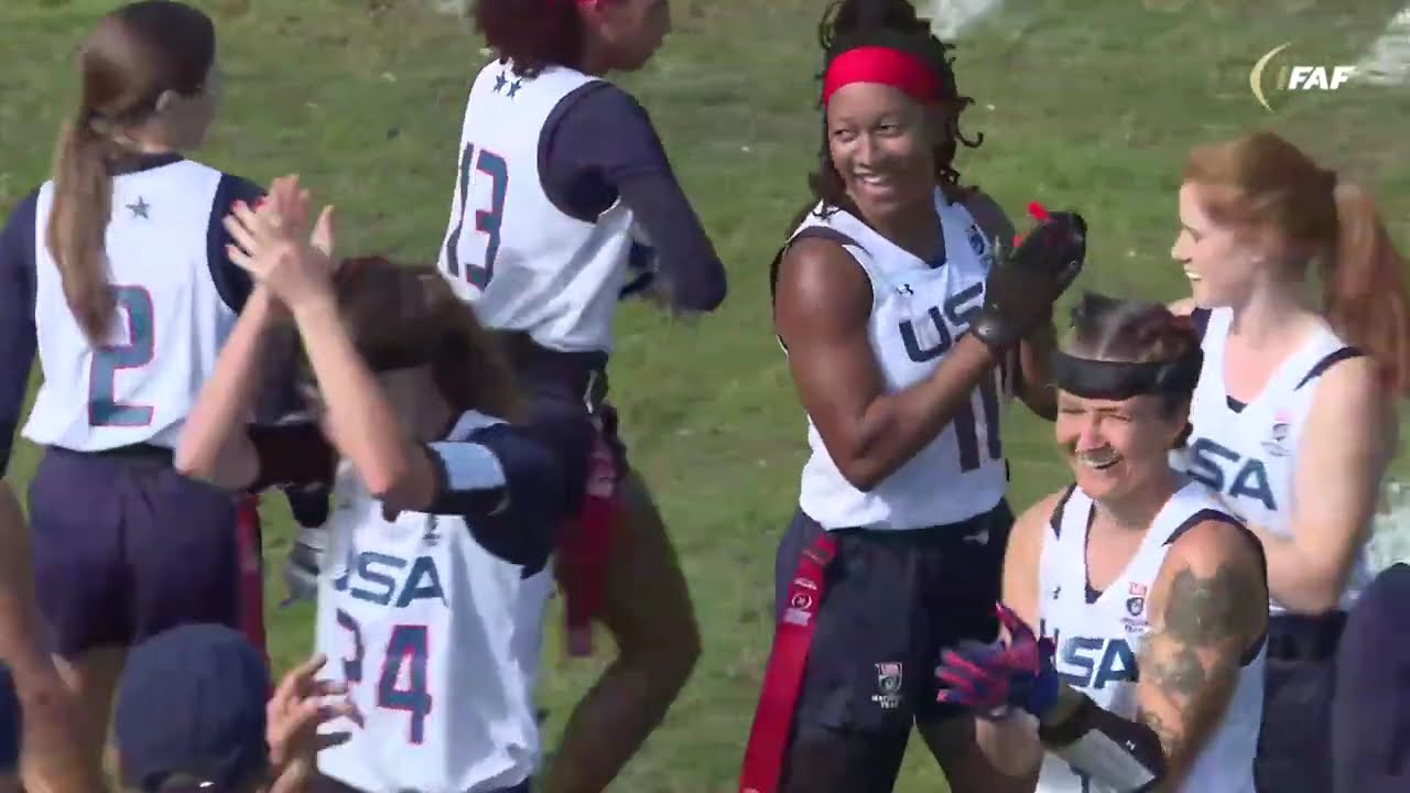 08/28/2024 - 2024 IFAF Flag Football World Cup - Day 2 - Women - USA vs France