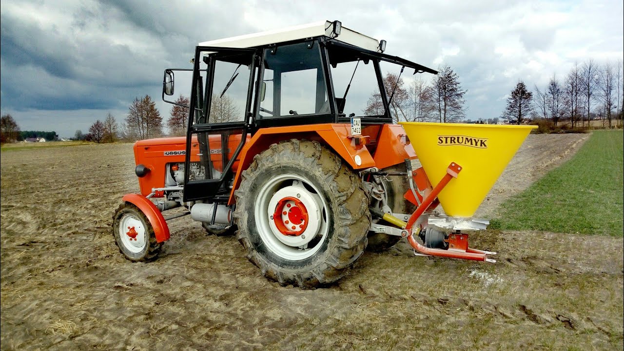 ✔ Start sezonu 2022 ✔ Siew nawozu na oziminy🌞Ursus c-360 + rozsiewacz 300l Strumyk🌞 przyczepa 3,5t..