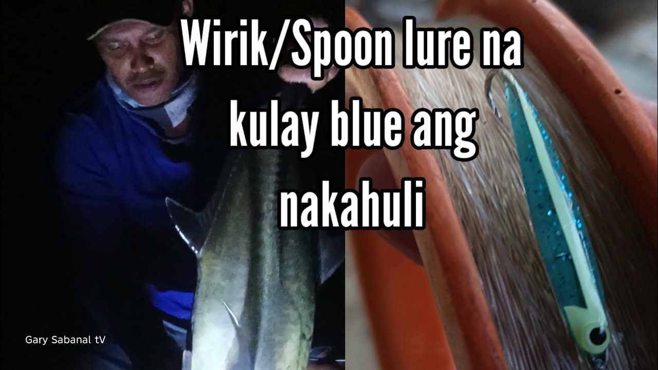 Bira-bira/handline fishing at night using diy wirik/spoon lure.Nakahuli ng isdang balaolo