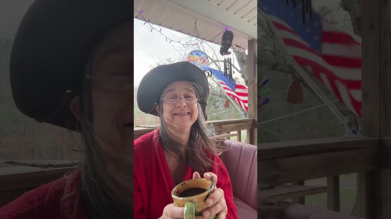 Cynthia Lees is live! a windy Tuesday morning on porch with pets feeling grateful
